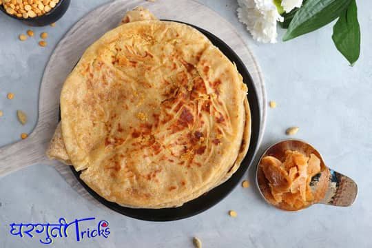 Puranpoli recipe in marathi / पुरणपोळी कशी बनवायची - गव्हाच्या पिठा पासून बनवलेली पुरणपोळी